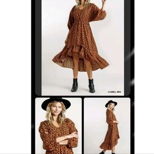 Umgee Boutique Animal print Hi-low dress size Small